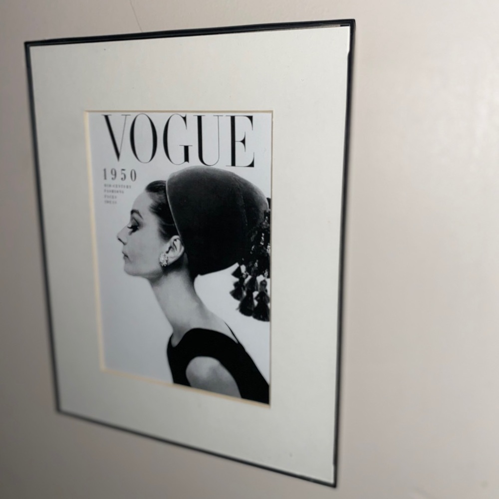 8x10 framed b&w Audrey Hepburn vintage Vogue cover